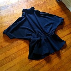 Black peplum top cold shoulder